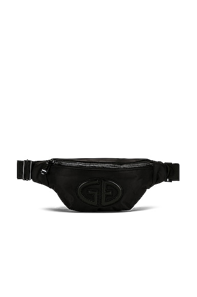 Shimmer Logo Faux-leather Belt Bag In Black