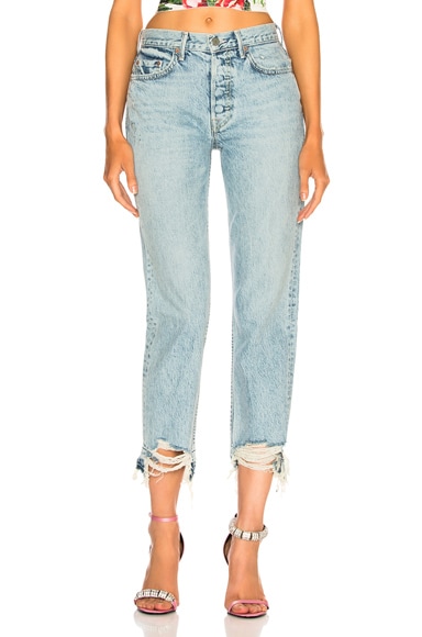 Helena High-Rise Chewed Hem Jean