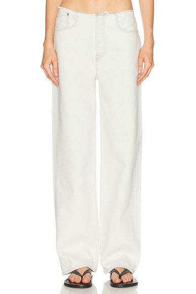 GRLFRND Jordan Low Rise Frayed Waist Boyfriend in Spring St