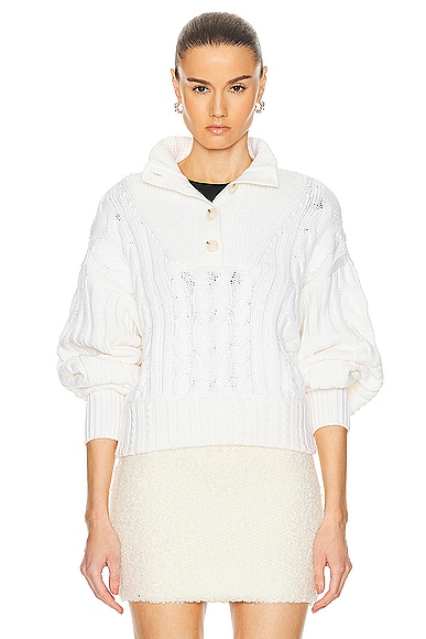 GRLFRND Natae Cable Sweater in Ivory