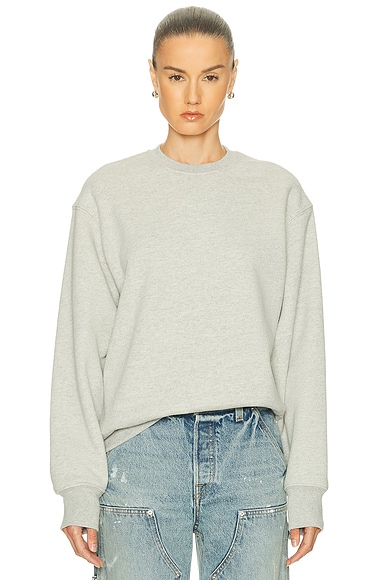 GRLFRND Essential Crew Neck Sweatshirt in Heather Grey