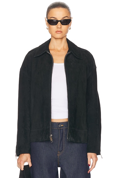 GRLFRND Alek Suede Jacket in Black