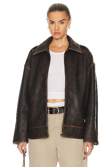 Alek Distressed Leather Jacket