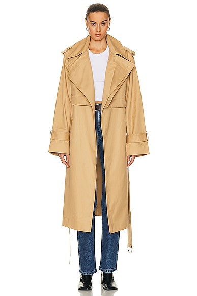 GRLFRND The Convertible Trench Coat in British Tan