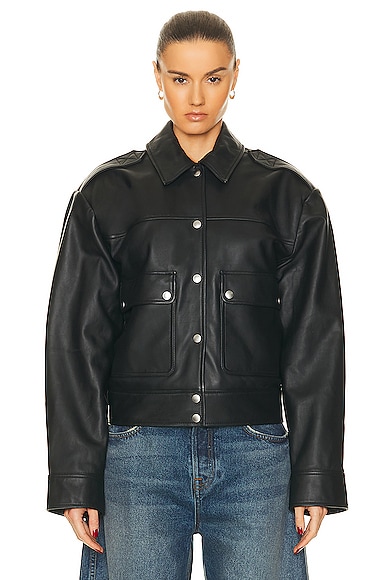 Shop Grlfrnd Jayden Leather Jacket In Black