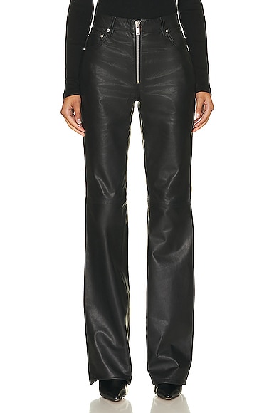 GRLFRND Leather straight-leg pants