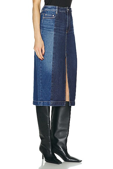 Grlfrnd Robin Seamed Tonal Midi Skirt In Tonal Slide