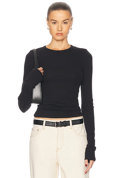 Crew Neck Extra Long Sleeve Tee