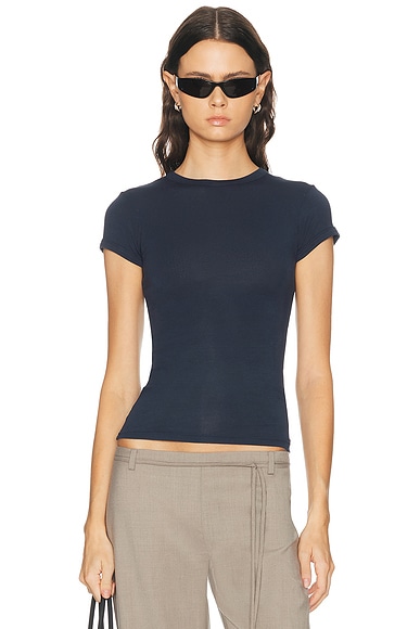GRLFRND Crew Neck Slim Fit Tee in Navy
