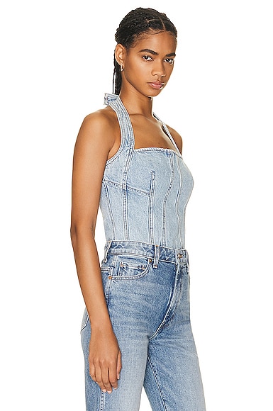 Shop Grlfrnd Tianna Halter Bustier In Riviera