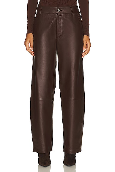Goldsign Trey Leather Trouser In Maderia