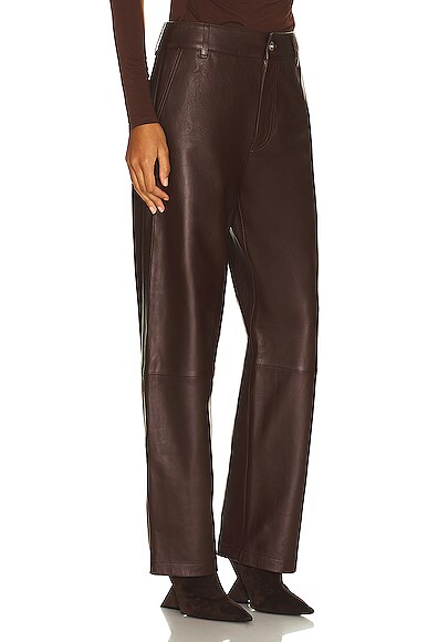 Shop Goldsign Trey Leather Trouser In Maderia