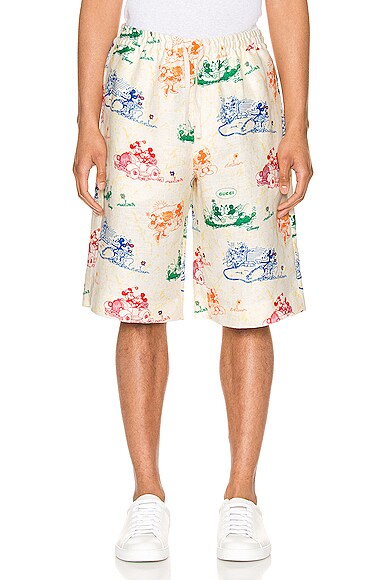 GUCCI X DISNEY LINEN SHORTS,GUCC-MF2