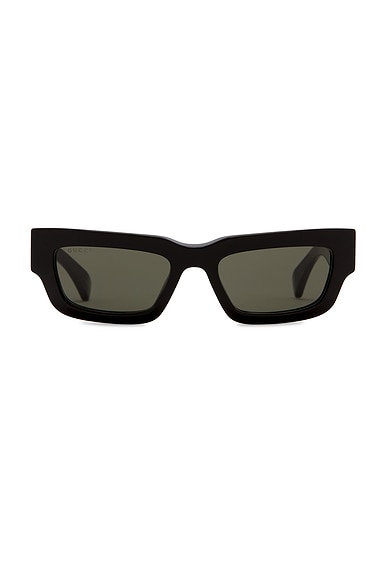 Gucci Rectangular Sunglasses in Shiny Black