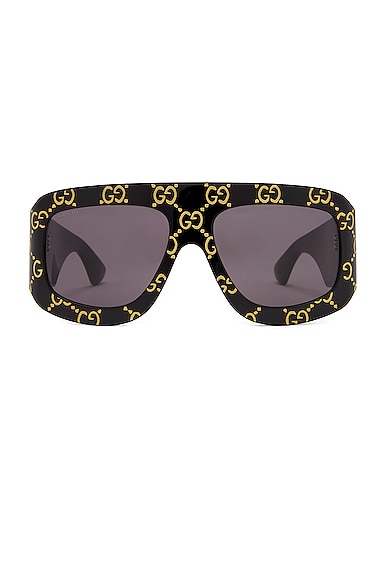 Gucci Mask Sunglasses in Black & Grey