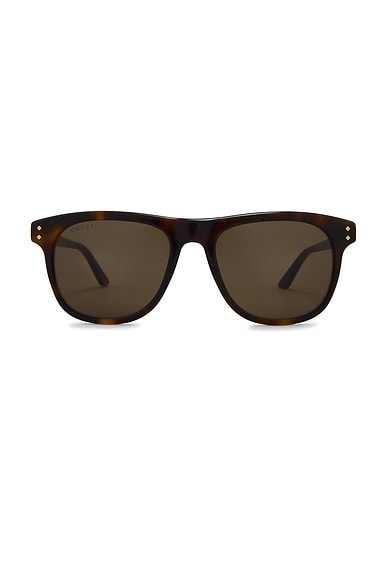 Gucci Square Frame Sunglasses in Brown