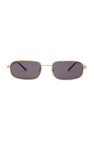 Gucci Rectangular Sunglasses in Gold & Grey