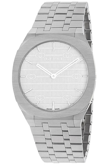 Gucci 25H 38mm Watch in Silver