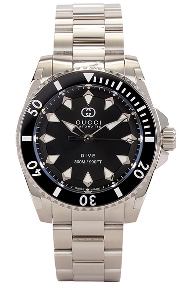 2024-25 秋冬新作  ハイブランドの Gucci Dive 40mm Watch in Steel & Black | FWRD その他