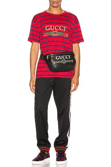 GUCCI LOGO STRIPED TEE,GUCC-MS10