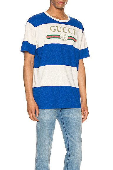 GUCCI GUCCI LOGO STRIPED TEE,GUCC-MS20