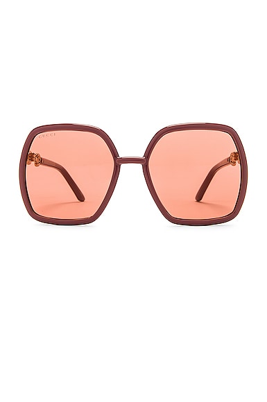 Horsebit Oversize Hexagonal Sunglasses