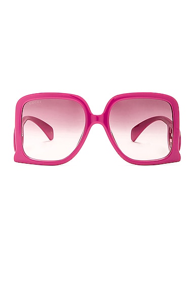 Gucci Chaise Longue Square Sunglasses in Fuchsia