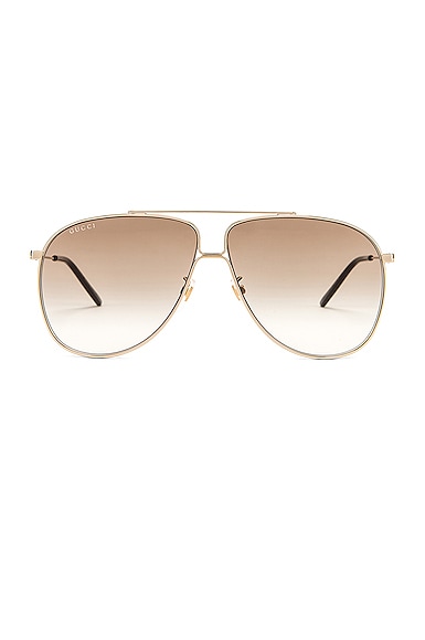 Shiny Gold Aviator Sunglasses