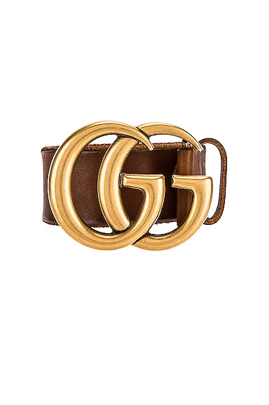 Leather Double G Buckle Belt