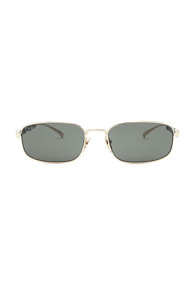 Bamboo Metal Rectangular Sunglasses