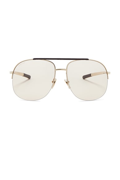 Gucci Pilot Sunglasses in Gold & Brown