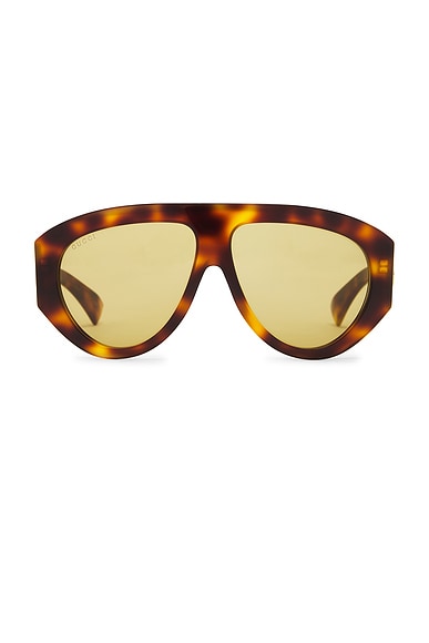 Gucci Miami Pilot Sunglasses in Havana & Green