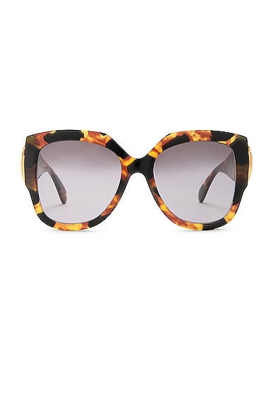 Gucci Rectangular Squared Sunglasses in Havana & Grey