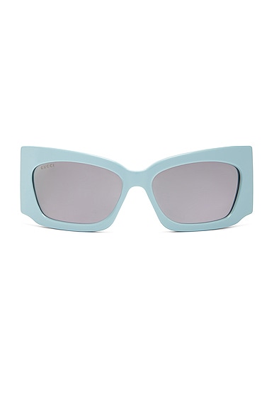 Gucci Geometrical Directional Sunglasses in Light Blue