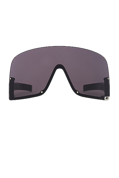 Gucci Rimless Mask Sunglasses in Shiny Black