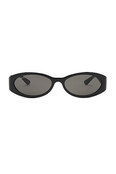 Gucci Hailey Oval Sunglasses in Black