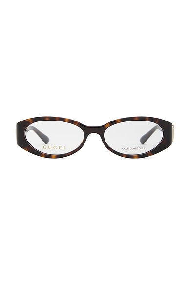 Gucci Hailey Optical Eyeglasses in Havana & Transparent