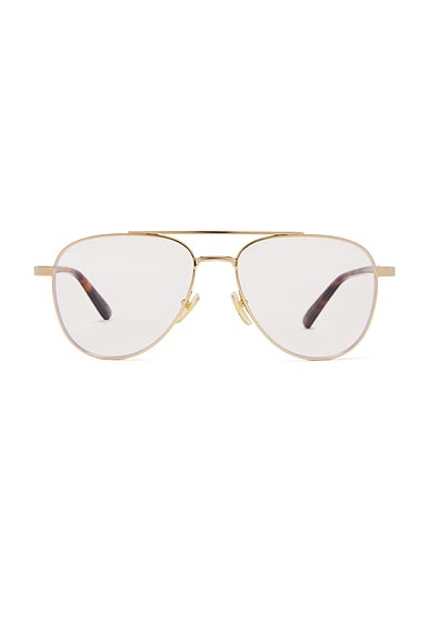 Gucci Aviator Eyeglasses in Gold, Havana, & Transparent