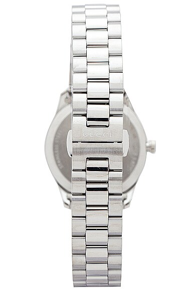 Shop Gucci G-timeless Slim Watch In Silver