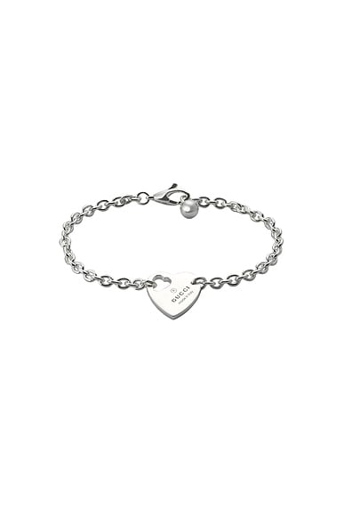 Trademark Heart Motif Bracelet In Sterling Silver