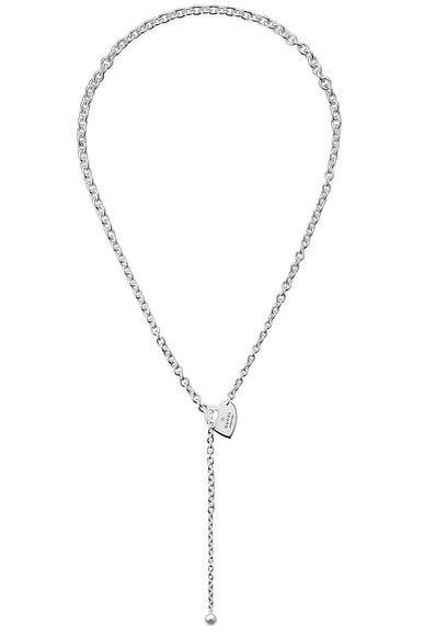 Trademark Heart Motif Lariat Necklace In Sterling Silver