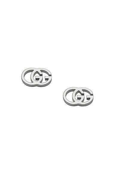 Gucci Running G Stud Earrings in 18KT White Gold
