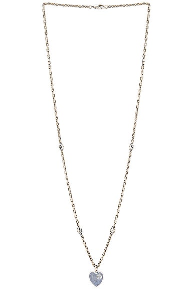 Gucci XS Heart Necklace in Silver & Blue