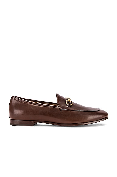 GUCCI GUCCI JORDAAN LOAFERS IN FONDENTE,GUCC-WZ17