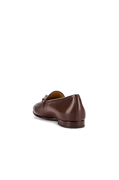 GUCCI GUCCI JORDAAN LOAFERS IN FONDENTE,GUCC-WZ17