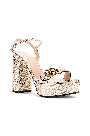 GUCCI DOUBLE G PLATFORM SANDALS,GUCC-WZ21