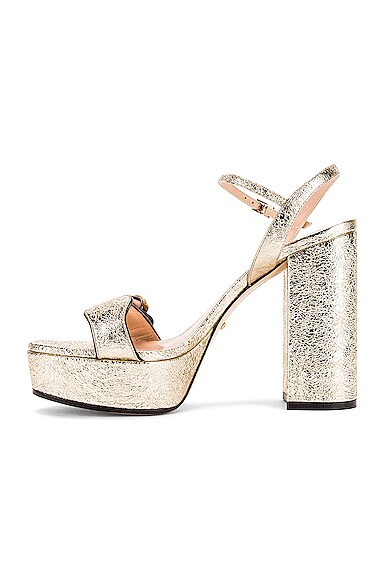 GUCCI DOUBLE G PLATFORM SANDALS,GUCC-WZ21