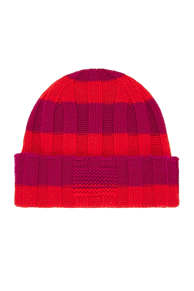 Guest In Residence The Rib Stripe Hat in Magenta & Cherry
