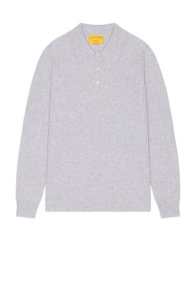 Guest In Residence Cashmere Theo Waffle Polo in Stone