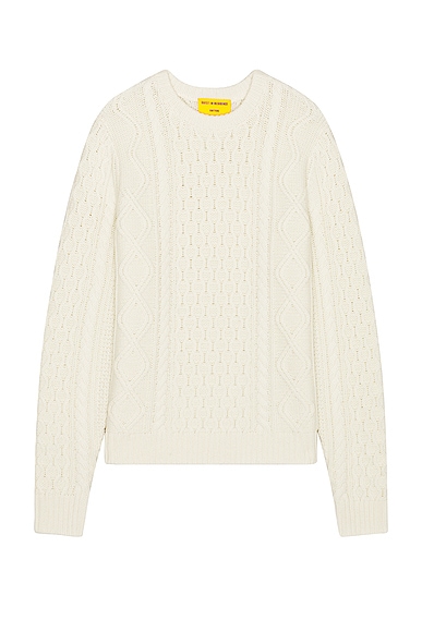 Allday Cable Crew Neck Sweater in Cashmere Blend